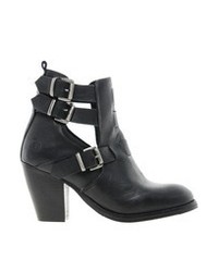 Bronx Leather Cut Out Ankle Boots