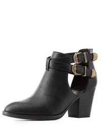 Charlotte Russe Buckled Cut Out Ankle Booties