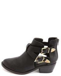 Charlotte Russe Cutout Double Buckle Ankle Bootie