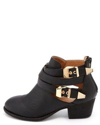 Charlotte Russe Double Buckle Cutout Ankle Bootie