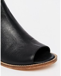 Asos Collection Aaliya Leather Peep Toe Ankle Boots