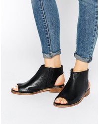 Asos Collection Aaliya Leather Peep Toe Ankle Boots