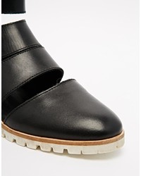 Asos Collection Alternatively Cut Out Leather Ankle Boots