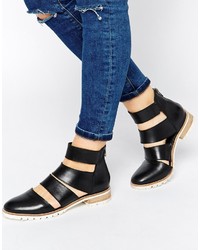 Asos Collection Alternatively Cut Out Leather Ankle Boots