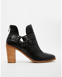 Asos Collection Eldorado Street Weave Leather Cut Out Leather Ankle Boots