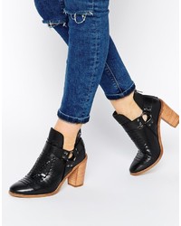 Asos Collection Eldorado Street Weave Leather Cut Out Leather Ankle Boots