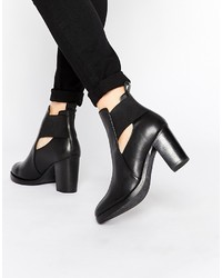 Asos Collection Exceptional Cut Out Elastic Leather Ankle Boots