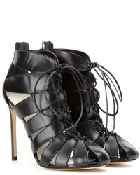 Francesco Russo Cut Out Leather Ankle Boots