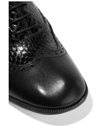Maison Margiela Cutout Elaphe And Leather Ankle Boots Black