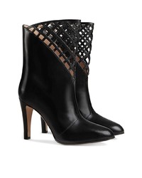 Gucci Cutout Leather Ankle Boot