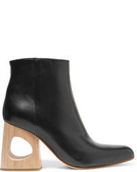 Marni Cutout Leather Ankle Boots Black