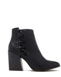 Forever 21 Faux Leather Cutout Ankle Boots