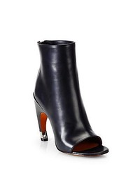 Givenchy Runway Leather Open Toe Ankle Boots Black