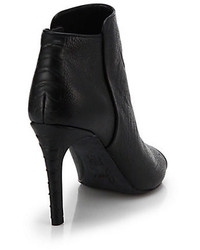 Joie Gwen Snake Embossed Leather Open Toe Ankle Boots