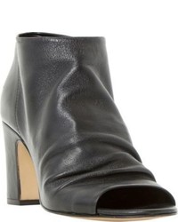 Dune Ivory Leather Peep Toe Ankle Boots