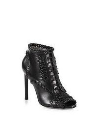 Jason Wu Braided Leather Ankle Boots Black