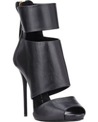 Giuseppe Zanotti Leather Cutout Ankle Boots Black