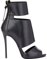 Giuseppe Zanotti Leather Cutout Ankle Boots Black