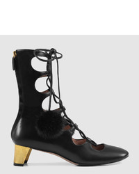Gucci Leather Lace Up Boot