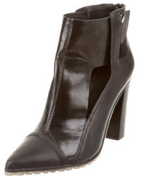 Tibi Leather Pointed Toe Ankle Boots
