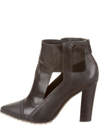 Tibi Leather Pointed Toe Ankle Boots