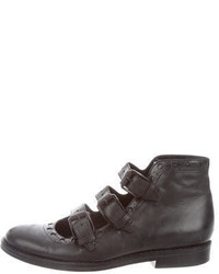 Opening Ceremony Leather Round Toe Booties
