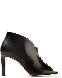Jimmy Choo Lorna 85 Cutout Embellished Leather Ankle Boots Black