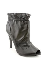 Marc Fisher Bubble Black Peep Toe Leather Fashion Ankle Boots