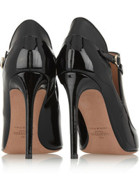 Valentino Matte And Patent Leather Ankle Boots