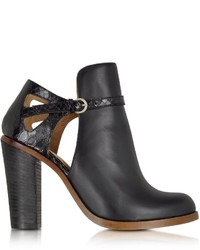 Maison Martin Margiela Mm6 Black Cut Out Leather Ankle Boot