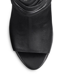 Burberry Open Toe Criss Cross Leather Booties