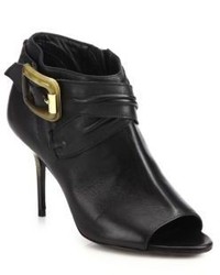 Burberry Open Toe Criss Cross Leather Booties