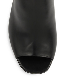 Prada Open Toed Leather Ankle Boots