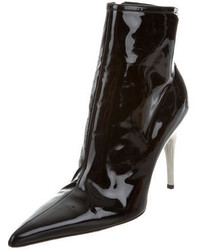 Versace Patent Leather Cutout Ankle Boots