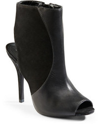 Schutz Quazar Leather And Suede Peep Toe Ankle Boots