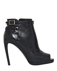 Roger Vivier 115mm Peep Toe Leather Ankle Boots