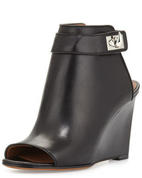 Givenchy Shark Lock Wedge Bootie Black