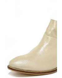 Seychelles Snare Metallic Silver Leather Ankle Boots