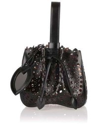 Alaia Alaa Black Leather Laser Cut Bucket Bag