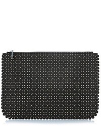 Tabitha Simmons Perforated Leather Zip Top Clutch