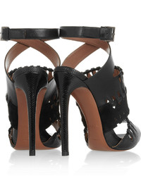 Alaia Alaa Cutout Karung Suede And Leather Sandals