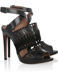 Alaia Alaa Cutout Karung Suede And Leather Sandals