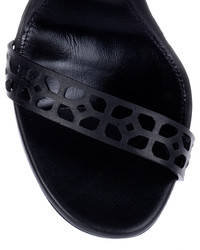 Alexander McQueen Black Laser Cut Sandal