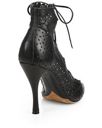 Tabitha Simmons Bonai Perforated Leather Lace Up Booties