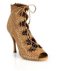 Tabitha Simmons Bonai Perforated Leather Lace Up Booties