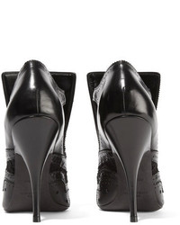Givenchy Cutout Ankle Boots In Black Leather And Lace