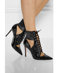 Gianvito Rossi Lace Up Patent Leather Ankle Boots
