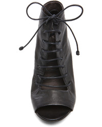 Marsèll Marsell Lace Up Leather Booties In Black