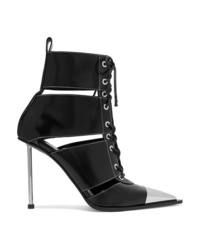 Alexander McQueen Med Cutout Leather Ankle Boots