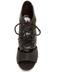 My Delicious Scanda Black Lace Up High Heel Booties